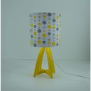 Ver imagem 3 de Abajur Amarelo com Tecido Poás Cinza e Amarelo