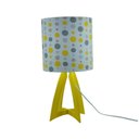 Ver imagem 1 de Abajur Amarelo com Tecido Poás Cinza e Amarelo