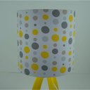 Ver imagem 2 de Abajur Amarelo com Tecido Poás Cinza e Amarelo
