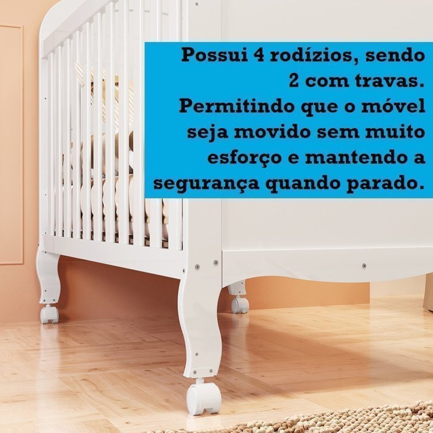 Quarto de Bebê Berço Guarda Roupa e Cômoda Maya Clássico Espresso Móveis - 12