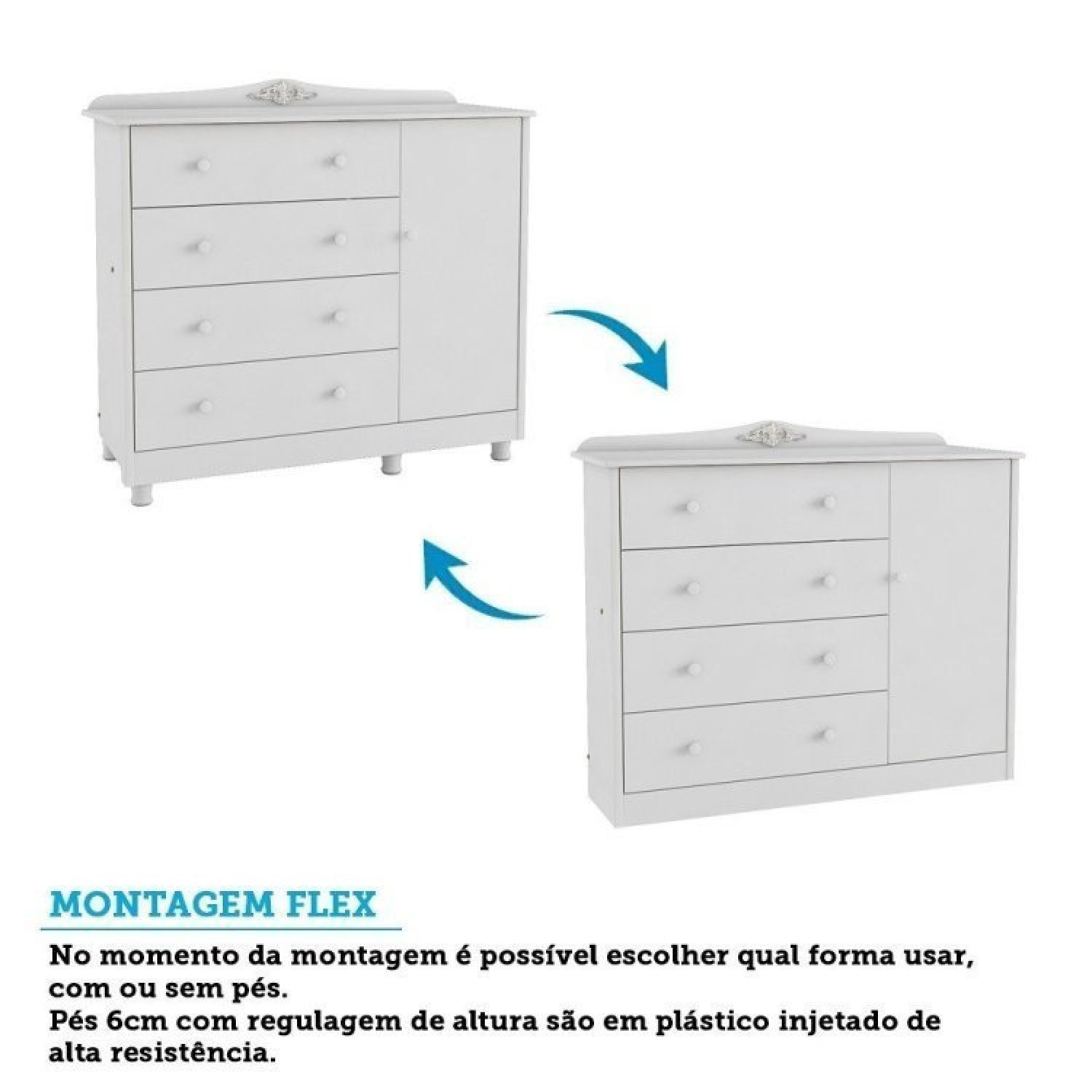 Quarto de Bebê Berço Guarda Roupa e Cômoda Maya Clássico Espresso Móveis - 9