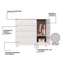 Ver imagem 7 de Quarto de Bebê Berço Guarda Roupa e Cômoda Maya Clássico Espresso Móveis Branco/Brilho