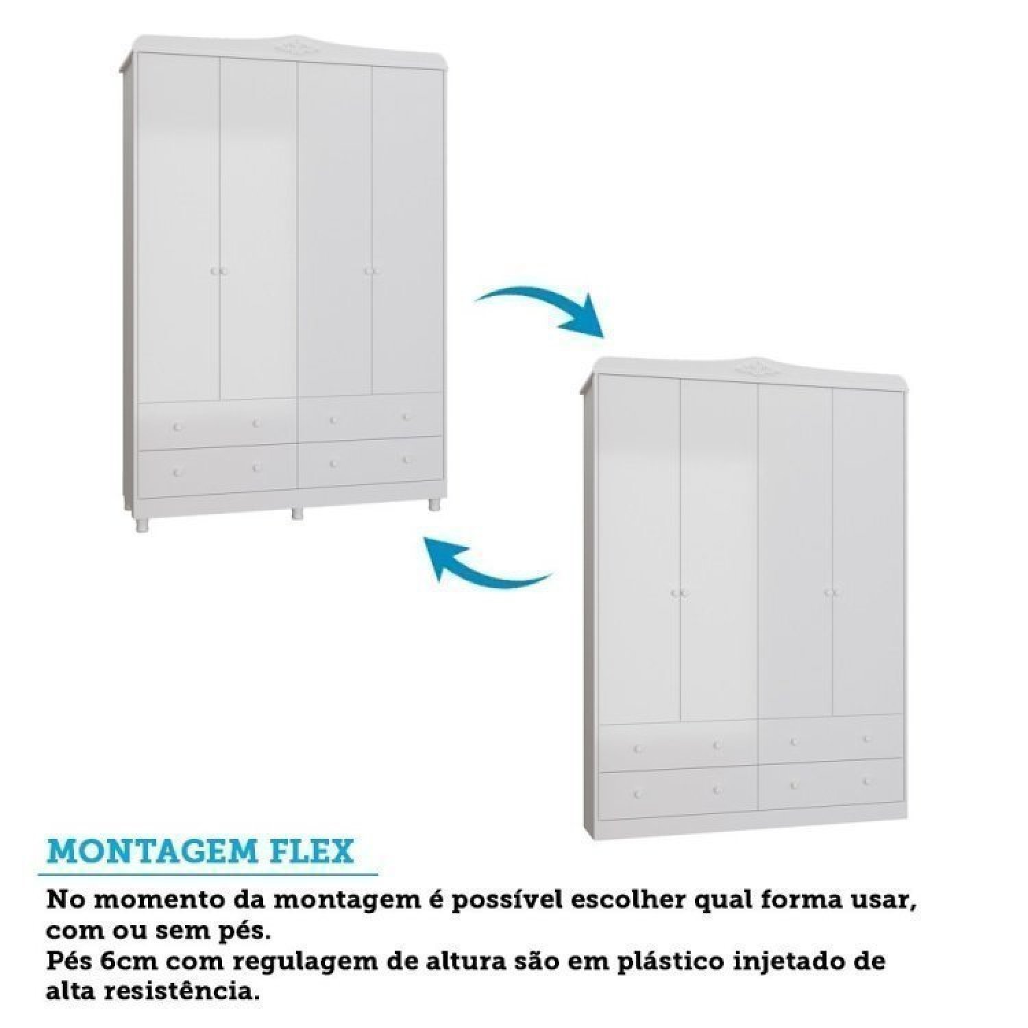 Quarto de Bebê Berço Guarda Roupa e Cômoda Maya Clássico Espresso Móveis - 8