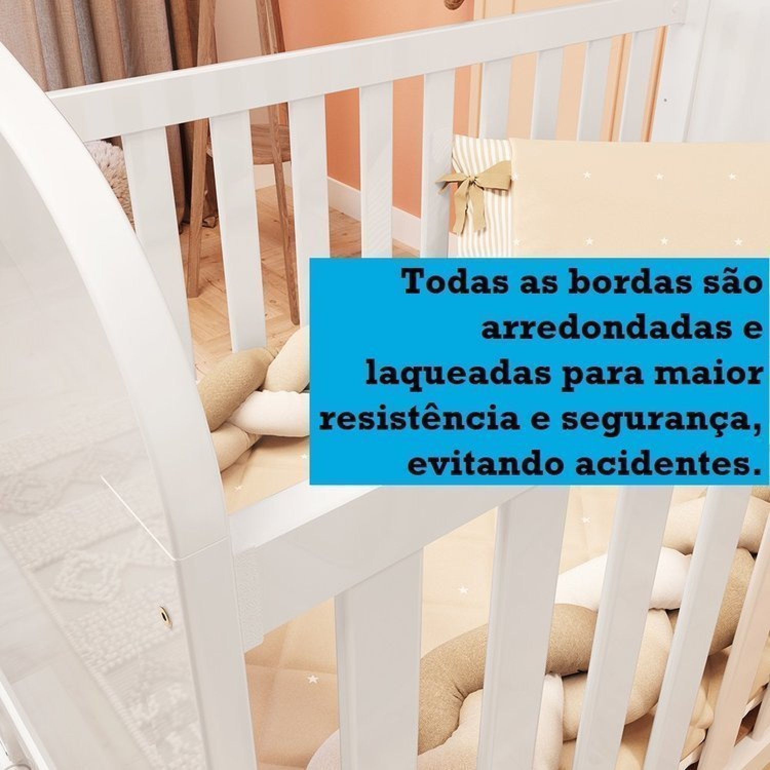 Quarto de Bebê Berço Guarda Roupa e Cômoda Maya Clássico Espresso Móveis - 10