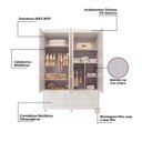 Ver imagem 6 de Quarto de Bebê Berço Guarda Roupa e Cômoda Maya Clássico Espresso Móveis Branco/Brilho