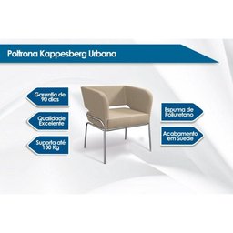 Poltrona Decorativa P/ Sala Urbana Linho Jeans - Kappesberg - 2
