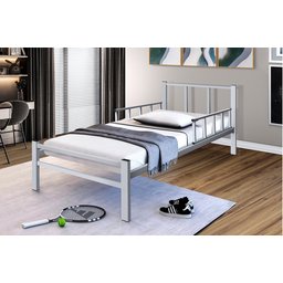 Cama Solteiro Tubolar/aço com Proteção Frete Gratis.:solteiro Lais/branco - 3