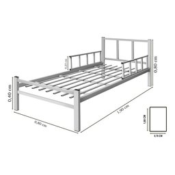 Cama Solteiro Tubolar/aço com Proteção Frete Gratis.:solteiro Lais/branco - 2