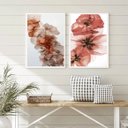 Ver imagem 1 de Kit 2 Quadros para Sala Flores Vinho e Marrom 24x18cm - com Vidro:madeira Branca
