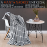 Coberta King Size Manta Xadrez Super Fofinha e Quentinha:cinza - 3