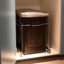 Ver imagem 5 de Lixeira Dupla de Cozinha 15l Deslizante Preta Masutti Corrediças Embutir Armário