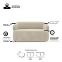 Ver imagem 4 de Kit Poltrona Giratória e Sofá Orgânico Living Glee 02 Lugares 140cm Bouclê Bege - Desk Design