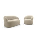 Ver imagem 6 de Kit Poltrona Giratória e Sofá Orgânico Living Glee 02 Lugares 140cm Bouclê Bege - Desk Design