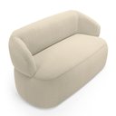 Ver imagem 1 de Kit Poltrona Giratória e Sofá Orgânico Living Glee 02 Lugares 140cm Bouclê Bege - Desk Design