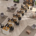 Ver imagem 1 de Estação de Trabalho 12 Lugares Office Noruega 12 Mesas 10 Armários 2 Aparador - Via Nossa - Off