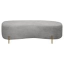 Ver imagem 4 de Puff Decorativo Banqueta Orgânico Feijão Curvo Maitê 138cm Bouclê Cinza Claro