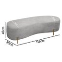 Ver imagem 3 de Puff Decorativo Banqueta Orgânico Feijão Curvo Maitê 138cm Bouclê Cinza Claro