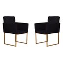 Ver imagem 1 de Conjunto 02 Poltronas para Recepção e Sala Klara Suede - Preto