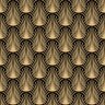 Papel de Parede design art déco - formas abstratas douradas em fundo preto - 1