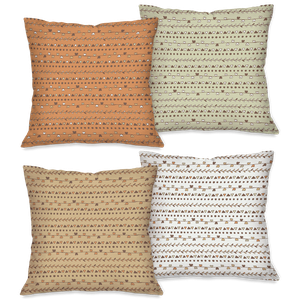 Kit com 4 Capas para Almofadas Decorativas Corações Geométricos