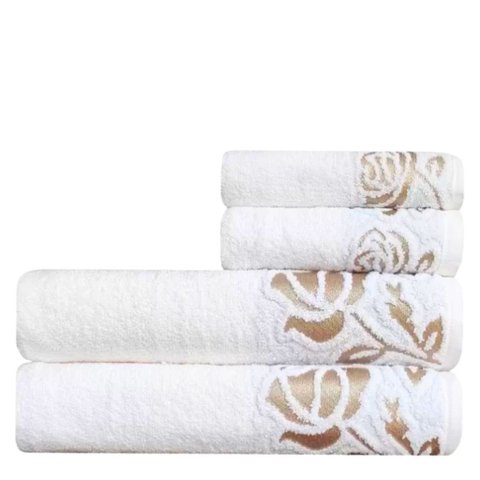 Jogo de Toalhas 4 Pç Macia Guadalupe - 500 G/m² - Branca