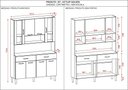 Ver imagem 4 de Armário de Cozinha Kit 8 Portas 2 Gavetas Golden Kits Paraná Cor:nogueira Off White Cp Ripado
