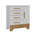 Ver imagem 5 de Quarto Infantil Completo Guarda Roupa 3 Portas 2 Gavetas com Cômoda Selene Espresso Móveis Branco/Fosco/Nature