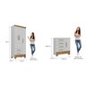 Quarto Infantil Completo Guarda Roupa 3 Portas 2 Gavetas com Cômoda Selene Espresso Móveis - 3