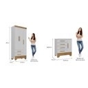 Ver imagem 3 de Quarto Infantil Completo Guarda Roupa 3 Portas 2 Gavetas com Cômoda Selene Espresso Móveis Branco/Fosco/Nature