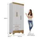 Ver imagem 6 de Quarto Infantil Completo Guarda Roupa 3 Portas 2 Gavetas com Cômoda Selene Espresso Móveis Branco/Fosco/Nature