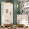 Quarto Infantil Completo Guarda Roupa 3 Portas 2 Gavetas com Cômoda Selene Espresso Móveis - 1