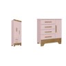 Quarto Infantil Completo Guarda Roupa 3 Portas 2 Gavetas com Cômoda Selene Espresso Móveis - 2
