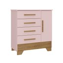 Ver imagem 5 de Quarto Infantil Completo Guarda Roupa 3 Portas 2 Gavetas com Cômoda Selene Espresso Móveis Rosa/Fosco/Nature
