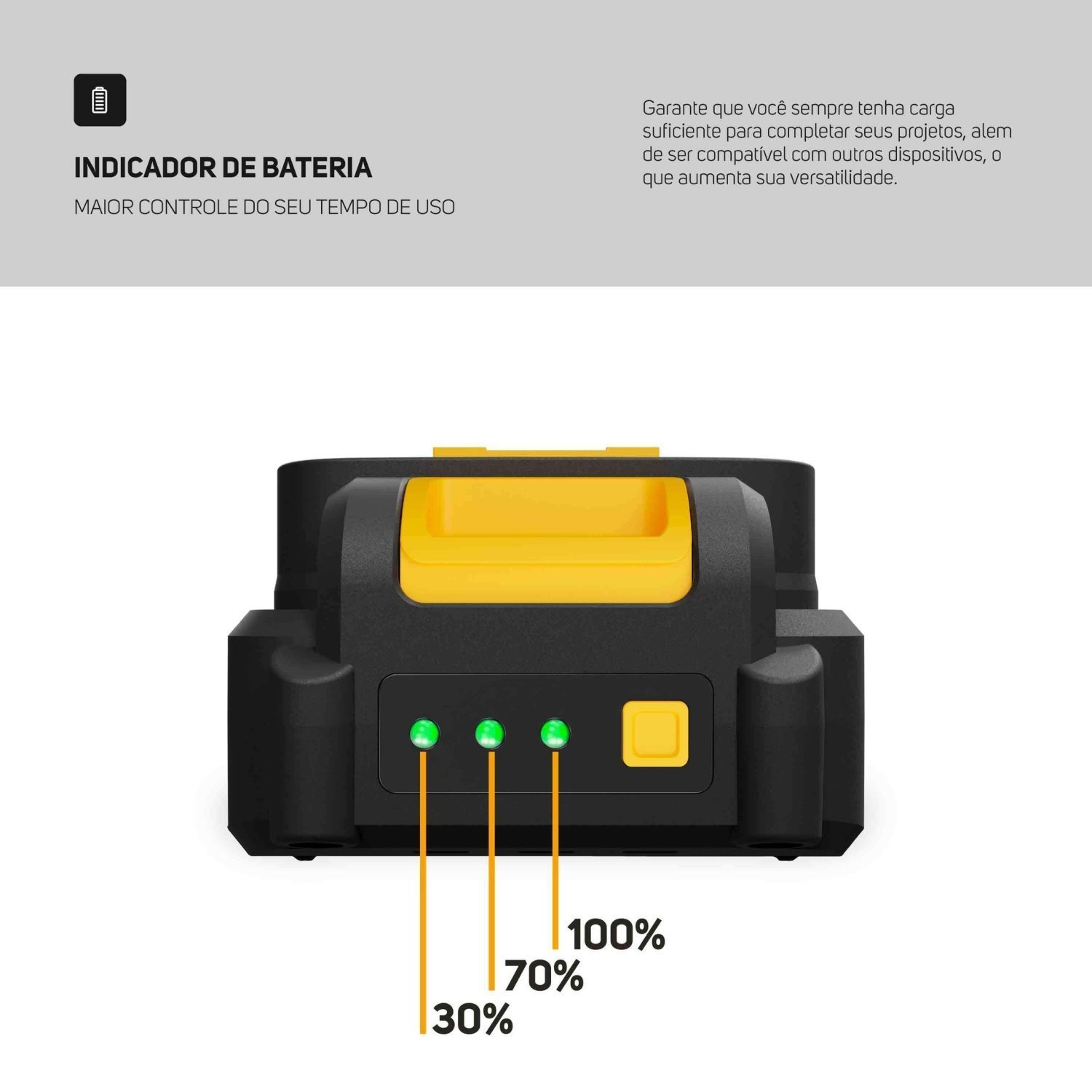 Bateria de Li-íon 21v K21 Bt02 Capacidade de 2000 Mah Indicador de Carga em Luzes de Led Wap - 5