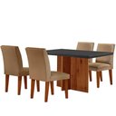 Ver imagem 4 de Mesa Olimpia 120 Mdf Canto Reto Com 4 Cadeiras