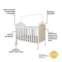 Ver imagem 5 de Quarto de Bebê Berço com Capitonê Guarda Roupa e Cômoda com Janela Maya Clássico Espresso Móveis Branco/Brilho/Pena Areia