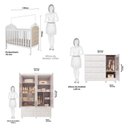Ver imagem 4 de Quarto de Bebê Berço com Capitonê Guarda Roupa e Cômoda com Janela Maya Clássico Espresso Móveis Branco/Brilho/Pena Areia