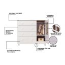 Ver imagem 7 de Quarto de Bebê Berço com Capitonê Guarda Roupa e Cômoda com Janela Maya Clássico Espresso Móveis Branco/Brilho/Pena Areia