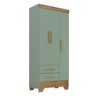 Quarto Infantil Completo Guarda Roupa 3 Portas 2 Gavetas com Cômoda Selene Espresso Móveis - 4