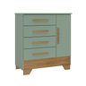 Quarto Infantil Completo Guarda Roupa 3 Portas 2 Gavetas com Cômoda Selene Espresso Móveis - 5