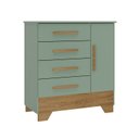 Ver imagem 5 de Quarto Infantil Completo Guarda Roupa 3 Portas 2 Gavetas com Cômoda Selene Espresso Móveis Verde/Fosco/Nature