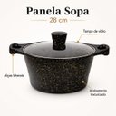Ver imagem 2 de Panela Grande Cerâmica Antiaderente Fogao Indução Preta 28cm