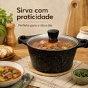 Ver imagem 5 de Panela Grande Cerâmica Antiaderente Fogao Indução Preta 28cm