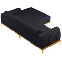 Ver imagem 5 de Sofá 2,65M 4 Lugares com Chaise Direito Pés Gold Molino C-465 Linho Chumbo
