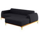 Ver imagem 1 de Sofá 2,65M 4 Lugares com Chaise Direito Pés Gold Molino C-465 Linho Chumbo
