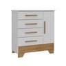 Quarto Infantil Completo Guarda Roupa 4 Portas 2 Gavetas com Cômoda Liz Espresso Móveis - 5