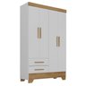 Quarto Infantil Completo Guarda Roupa 4 Portas 2 Gavetas com Cômoda Liz Espresso Móveis - 4