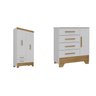 Quarto Infantil Completo Guarda Roupa 4 Portas 2 Gavetas com Cômoda Liz Espresso Móveis - 2