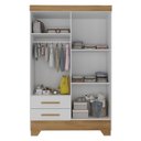 Ver imagem 4 de Quarto Infantil Completo Guarda Roupa 4 Portas 2 Gavetas com Cômoda Liz Espresso Móveis Branco/Fosco/Nature