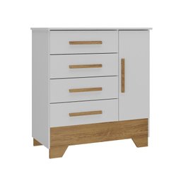 Quarto Infantil Completo Guarda Roupa 4 Portas 2 Gavetas com Cômoda Liz Espresso Móveis - 6